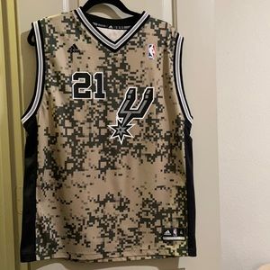 SPURS Camouflage Tim Duncan Basketball Jersey
